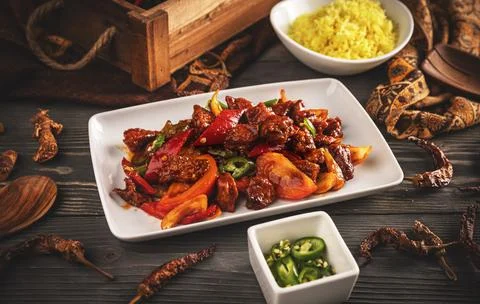Devilled chicken cuisine dish Stock Photos