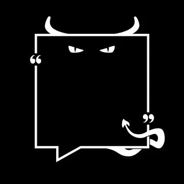 Devils announcement speech bubble Ilustração Stock