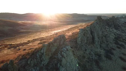 Devil's Backbone 05 | Loveland, CO | Key  | Larimer | Sunrise | 4K Drone Footage Stock Footage 220294529