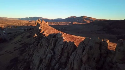 Devil's Backbone 10 | Loveland, CO | Key  | Larimer | Sunrise | 4K Drone Footage Video stock 220295236