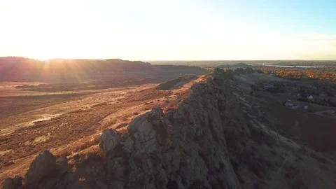 Devil's Backbone 14 | Loveland, CO | Key  | Larimer | Sunrise | 4K Drone Footage 動画素材 220295498