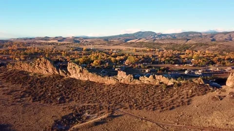 Devil's Backbone 19 | Loveland, CO | Key  | Larimer | Sunrise | 4K Drone Footage Stock Footage 220296765