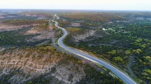 Devil's Backbone aerial near Wimberley, Texas in the Hill Country. 4K UHD Stock-Footage 123681291