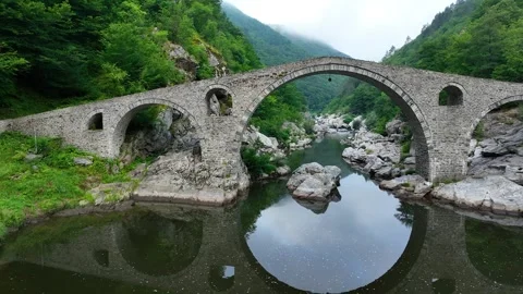 Devil's Bridge in Ardino, Rhodope Mountains, Bulgaria. Stock Footage 337178841