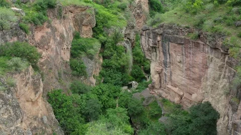 Devils' bridge in Armenia,  Aerial view. Stock Footage 161746697