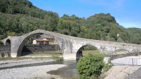 Devil's Bridge. Bridge of the Devil (Ponte della Maddalena) Stock Footage 218195178