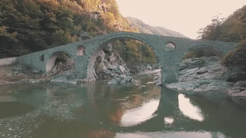 The Devil's Bridge in Bulgaria 7 AUTUMN SHOT Stock Footage 168763580