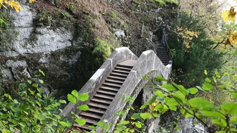 Devil's Bridge during Autumn, 4K Stock Footage 164175227