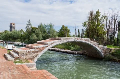 Devil's bridge at torcello, venice Stock Photos