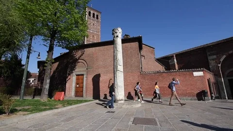 The devil's column Milan Video stock 77088424