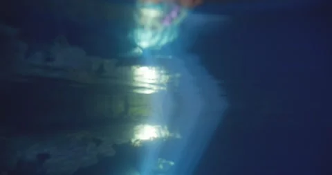 Devil's Den Natural Spring cave sun rays underwater in the Florida Springs Stock Footage 258317075