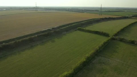 Devil's Dyke, 4K Close-Up Drone View, Cambridgeshire, UK, Earthwork Video stock 231737337