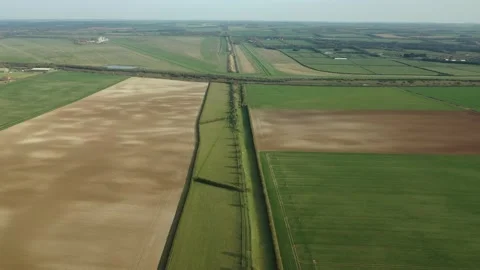 Devil's Dyke, Cambridgeshire, 4K Drone View, Long 7-mile Earthwork, UK Stock Footage 231737053