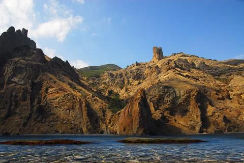 Devil's Finger Rock, Eastern Crimea, Karadag Stock Photos