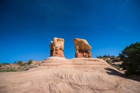 Devils Garden Escalante at Night Stock Photos