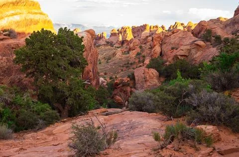 Devils Garden Trail Rock Formations in Utah Stock Photos