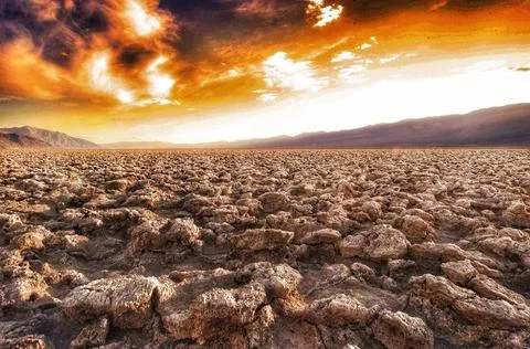 Devils Golf Course in the Death Valley, California in the United States of... Stockfoto's