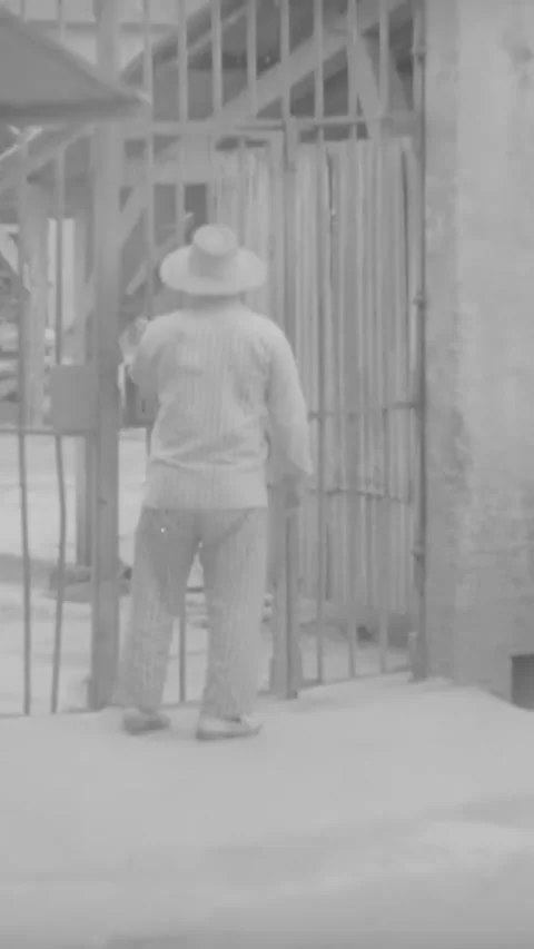 DEVIL'S ISLAND - 1939 - A freed convict on Devil's Island goes to the prison 스톡 동영상 342269820