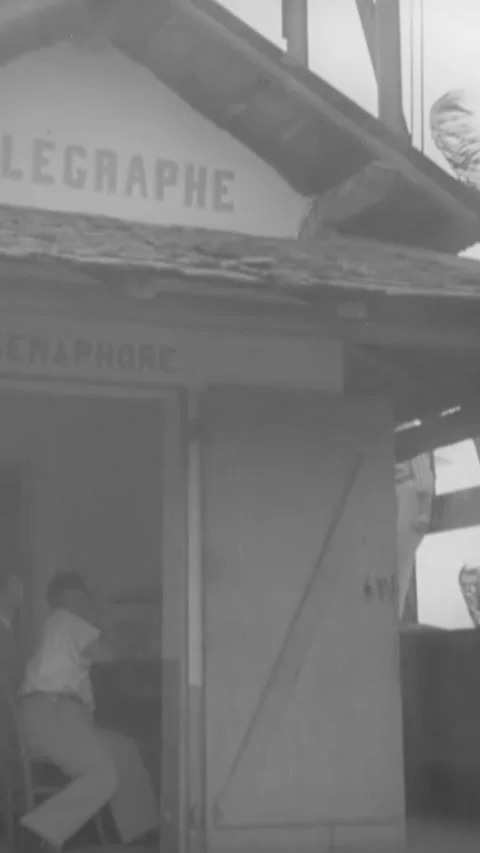 DEVIL'S ISLAND - 1939 - Prison labor is used to operate a telegraph station on Stock Footage 342269456