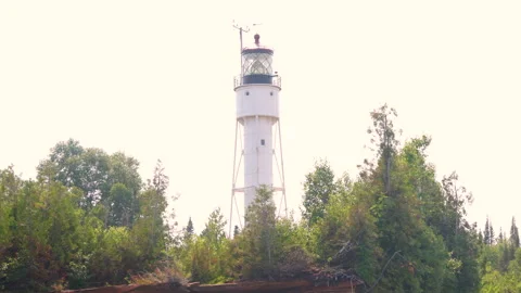Devils Island Light &amp; Raspberry Island Light 스톡 동영상 252148898