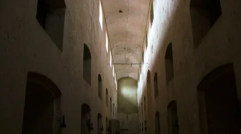 Devils Island prison buildings Stock-Footage 58410385