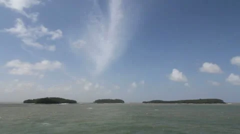 Devil's Island with sky and clouds c Stock Footage 10713148