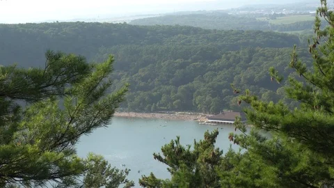 Devils Lake North Shore Beach Vídeos de archivo 89112346