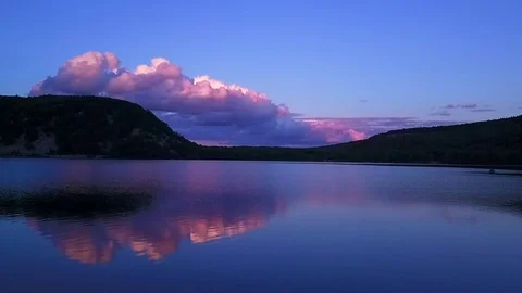 Devil's Lake - Sunset (Slow Motion) Stock Footage 81981971