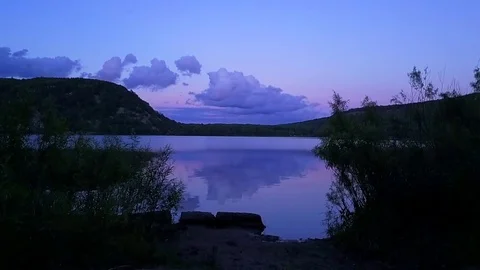 Devil's Lake - Sunset (Slow Motion) Stock Footage 81985246
