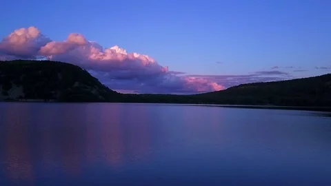 Devil's Lake - Sunset (Slow Motion) Stock Footage 81986563