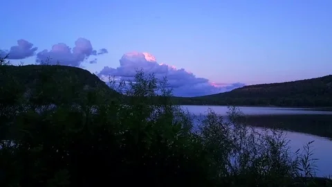 Devil's Lake - Sunset (Slow Motion) Stock Footage 81986601
