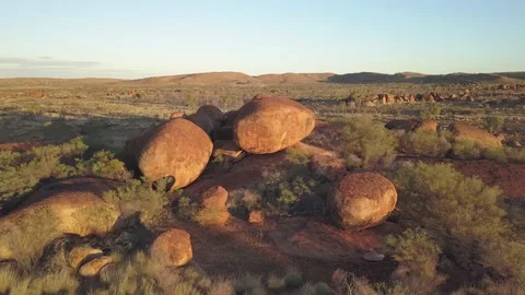 Devils Marbles Aerial 10 Stock Footage 130678196