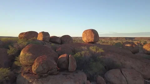 Devils marbles aerial 7 Stock Footage 130678081