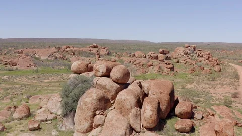 Devils Marbles Australia Stock Footage 127212682