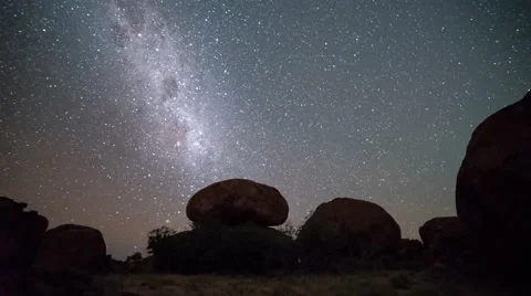 Devils marbles/ karlu karlu star time lapse Video stock 52205561