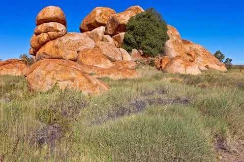 Devil's Marbles in outback Northern Territory, Australia. Stock Photos