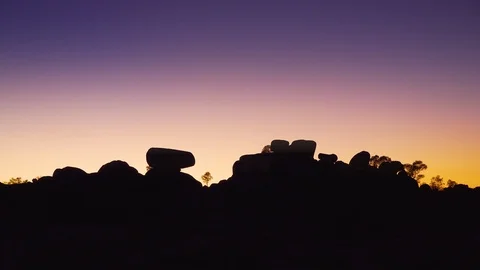 Devils Marbles Silhouette Stock Footage 115059816