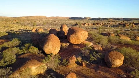 Devils Marbles Track Away, Northern Territory, Australia Stock Footage 115060925