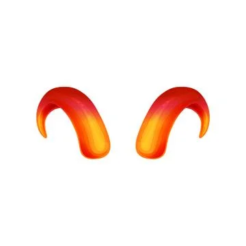 Devils or goat red and gold horns icon realistic vector illustration isolated. Stock Illustration