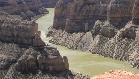 Devil's Outlook Bighorn River Canyon Stock Footage 8632096