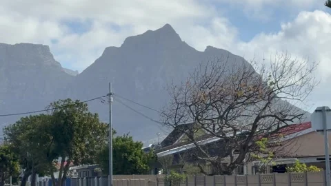 Devil’s Peak and Table Mountain as seen from the Athlone Suburb of Cape Town Stock-Footage 342770337
