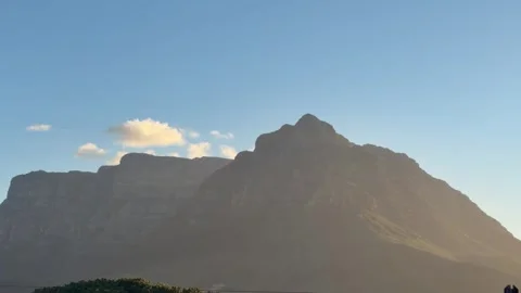 Devil’s Peak and Table Mountain during the late afternoon. Cape Town. 動画素材 343816742