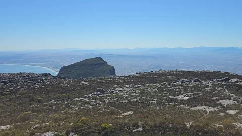 Devil's Peak beyond the Plateau, Table Mountain, Cape Town, South Africa 8K Stock Footage 347933358