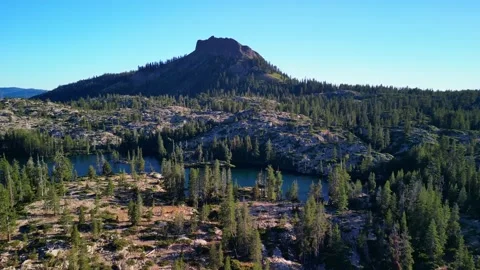 Devil's Peak, Tahoe National Forrest, Aerial View Stock Footage 281536378