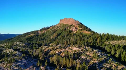 Devil's Peak, Tahoe National Forrest, Aerial View Stock Footage 281536385