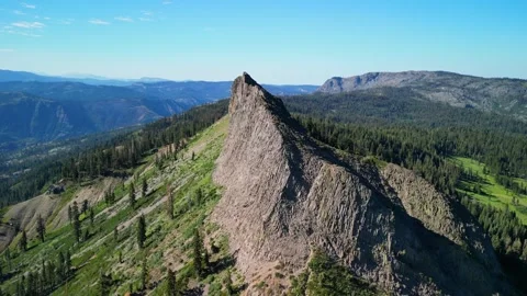 Devil's Peak, Tahoe National Forrest, Aerial View Stock Footage 281536408