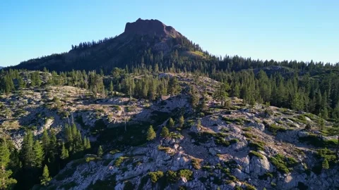 Devil's Peak, Tahoe National Forrest, Aerial View Stock Footage 281536419
