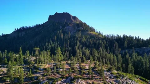 Devil's Peak, Tahoe National Forrest, Aerial View Stock Footage 281536484