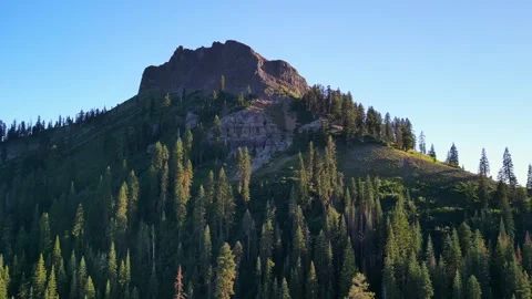 Devil's Peak, Tahoe National Forrest, Aerial View Stock Footage 281536485