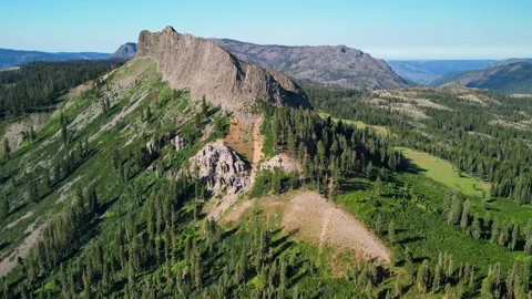 Devil's Peak, Tahoe National Forrest, Aerial View Stock Footage 281536498